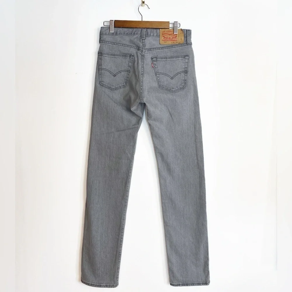 Levi’s 501 Jeans Rigid Denim in Dirienzo Gray 4 Button Fly Mens size 29 x 34